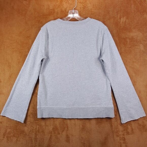 SAKS FIFTH AVE Sweatshirt Womens Medium Heathered Gray Pullover Crew Comfort - Picture 3 of 7